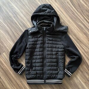 Zara Men’s Hooded Quilted Hybrid Jacket